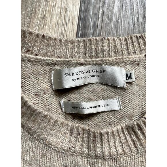 Micah Cohen Wool Cream Speckled Sweater Medium Soft Knit Cozy Heritage Academia - Picture 2 of 4